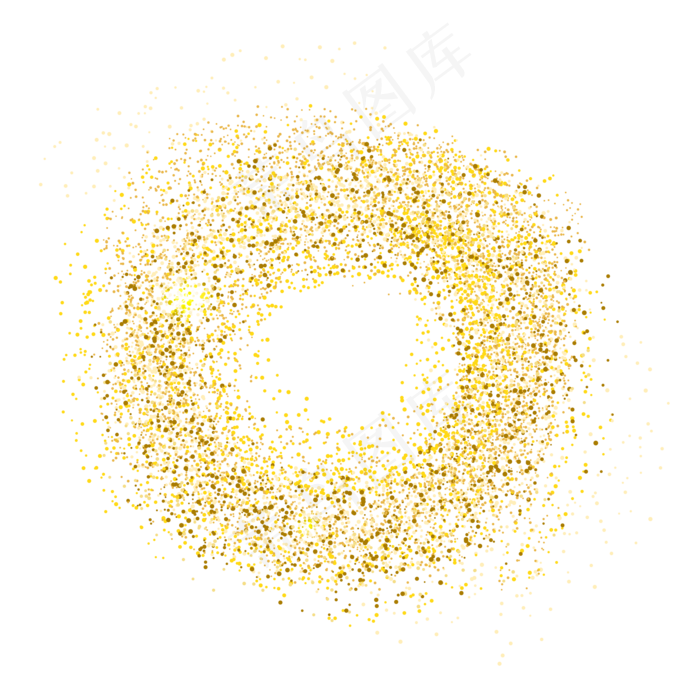 圈状金色金粉设计矢量素材,免抠元素