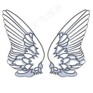 可爱卡通手绘翅膀,免抠元素