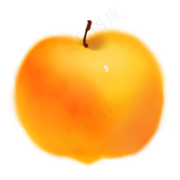 黄色水彩水果(2000X2000(DPI:300))psd模版下载