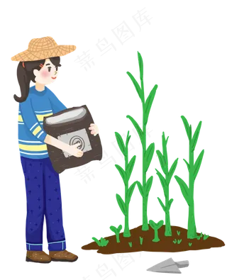 植树节人物和树苗