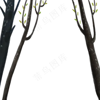 卡通春天发芽大树