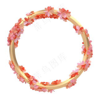 c4d立体卡通花,免抠元素