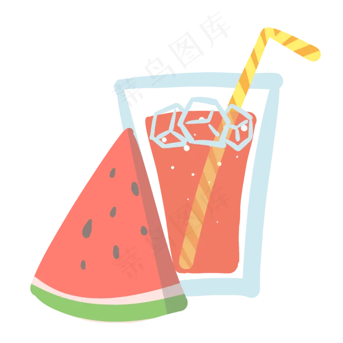 夏季西瓜饮料PNG(2000X2000(DPI:300))psd模版下载