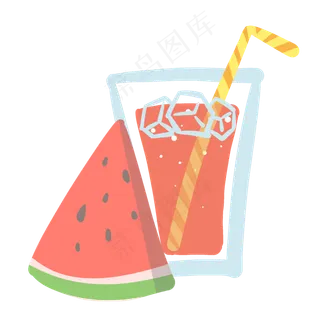 夏季西瓜饮料PNG