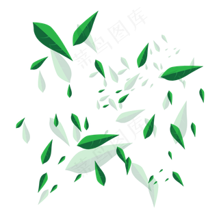 手绘植物树叶漂浮的叶子