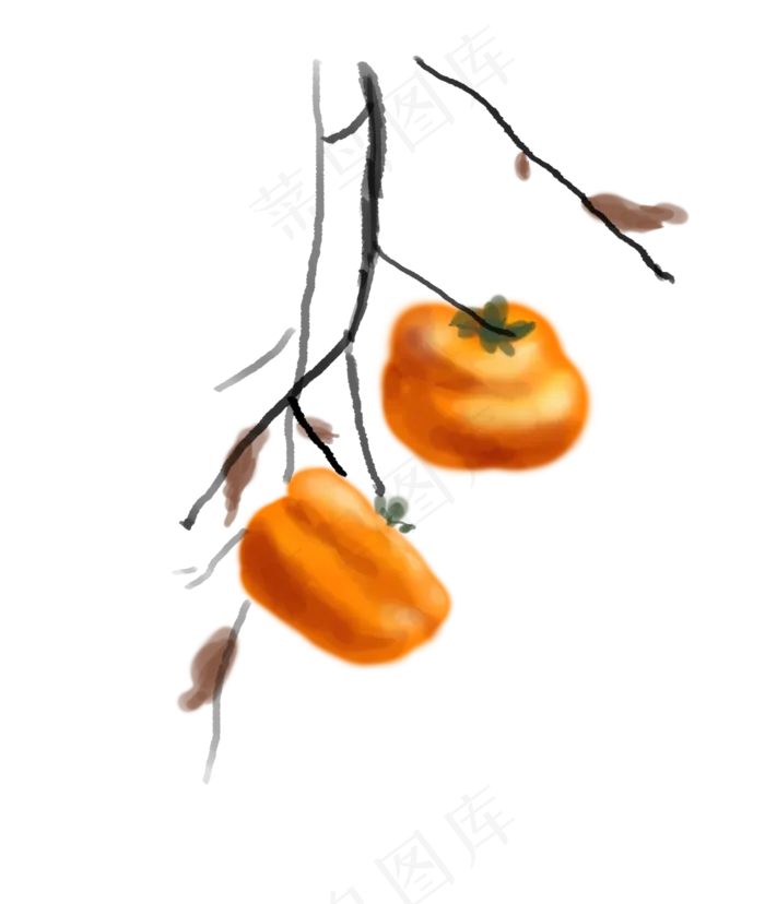 立秋手绘丰收大柿子(2480X2933(DPI:300))psd模版下载