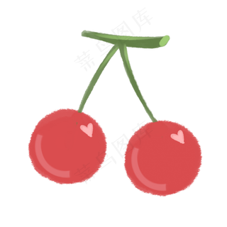 水彩风格手绘水果樱桃