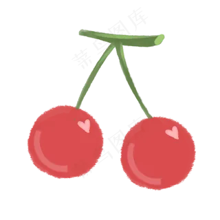 水彩风格手绘水果樱桃