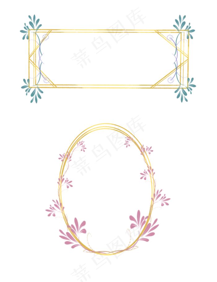 国风植物金属边框(2000X2600(DPI:900))psd模版下载