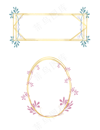 国风植物金属边框