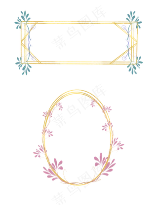 国风植物金属边框