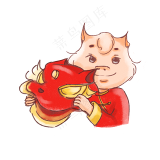 2019猪年形象卡通手绘,免抠元素