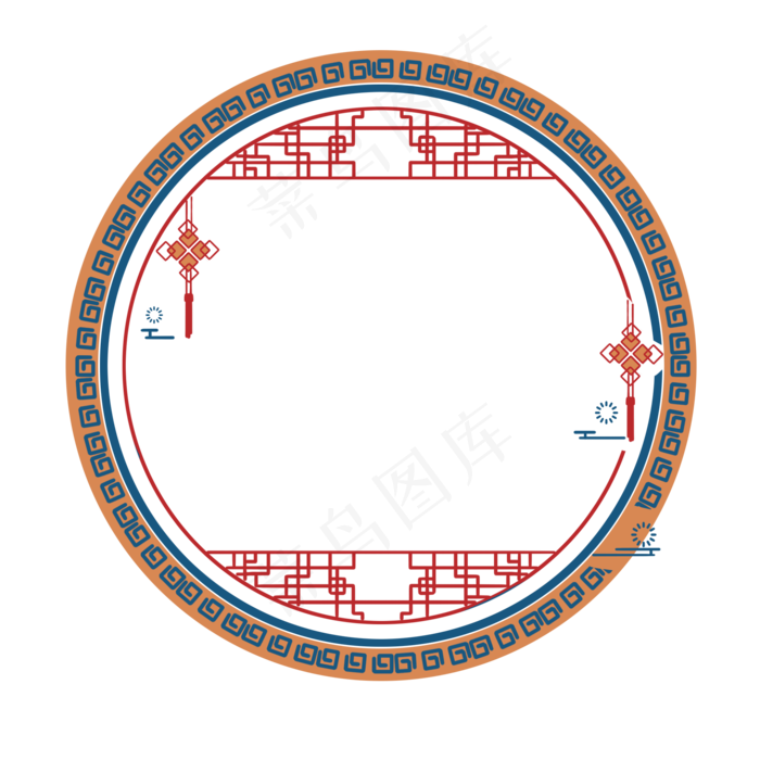 圆形古风边框(2000X2000(DPI:300))psd模版下载