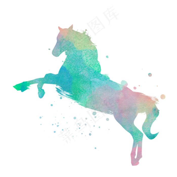 招聘水彩装饰插图千里马插画