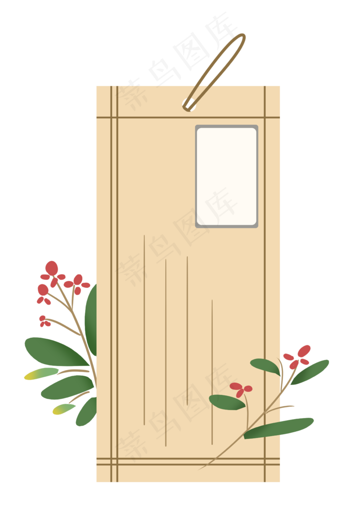 古风书签花朵植物