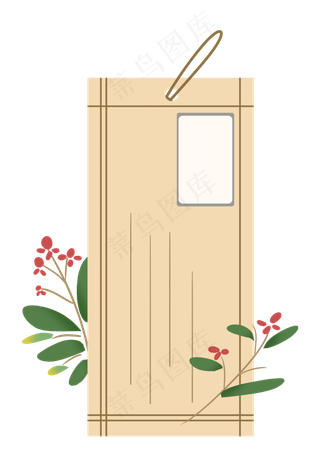 古风书签花朵植物