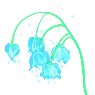 光感荧光装饰花朵,免抠元素