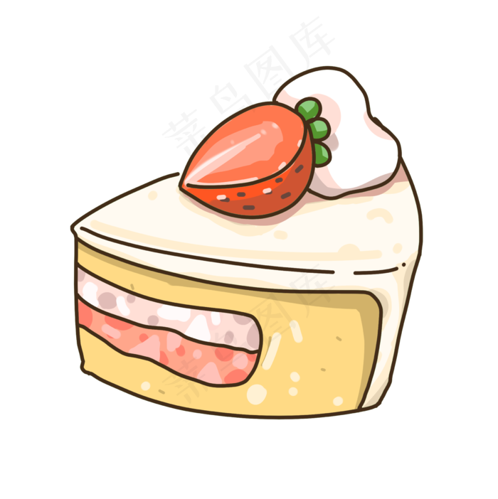 草莓蛋糕插画