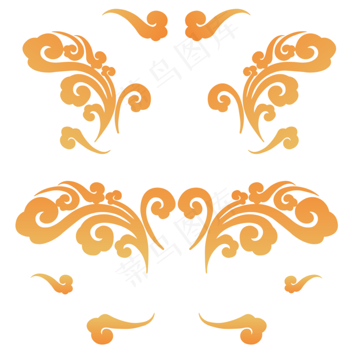 中国风云纹,免抠元素(2000*2000px 300 dpi )ai矢量模版下载