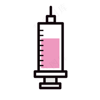 一支手绘的扁平化针筒