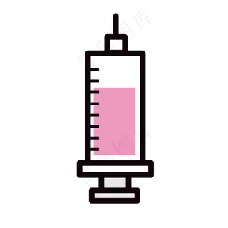 一支手绘的扁平化针筒