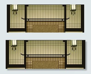 中国风复古庭院屏风
