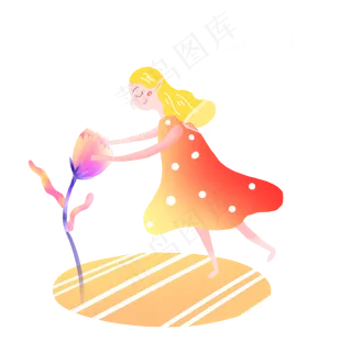 节气夏至精灵花朵素材