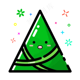 矢量MBE风格绿色三角形粽子