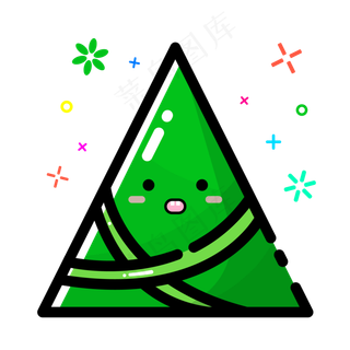 矢量MBE风格绿色三角形粽子