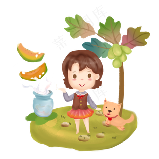 水果系列哈密瓜牛奶