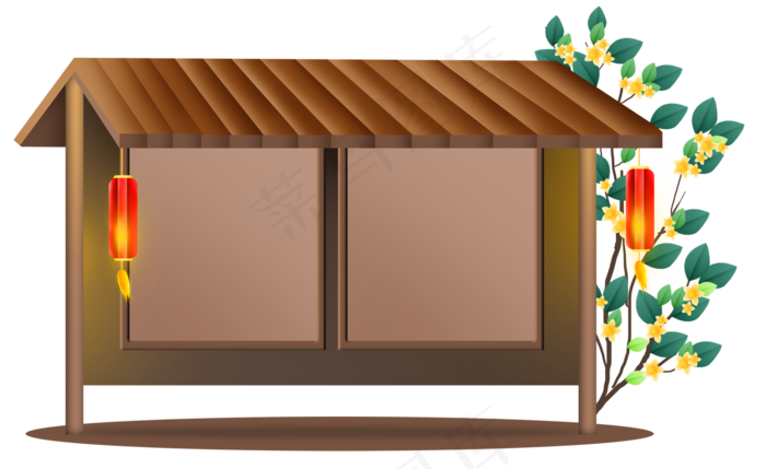 木质古风宣传栏