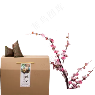 棕子和桃花免抠图