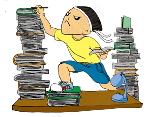 努力备战高考的孩子