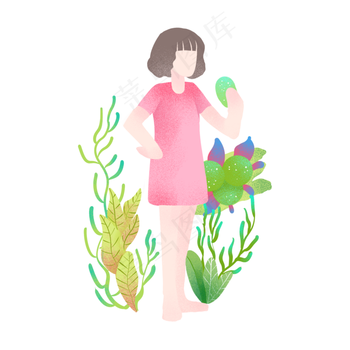 清明节吃青团女孩
