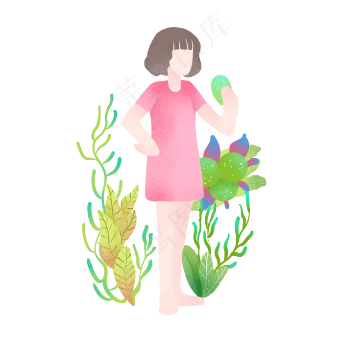 清明节吃青团女孩
