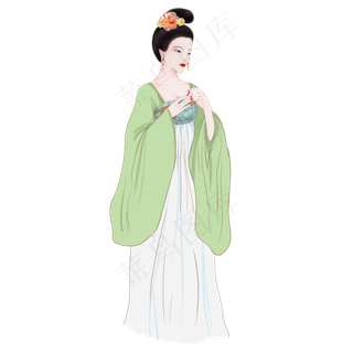仕女图古风唐朝女子素材