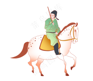 古代骑马古风男人物