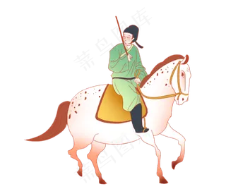 古代骑马古风男人物