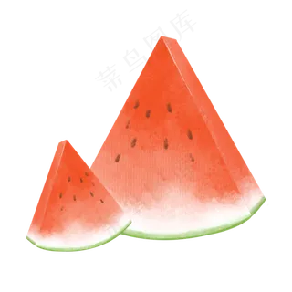 夏日水彩水果西瓜