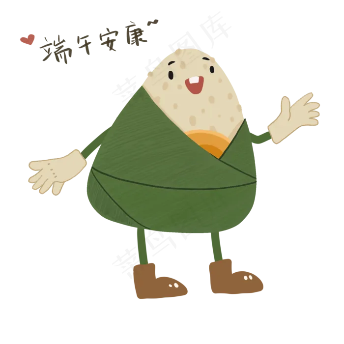 拟人打招呼的粽子(2000X2000(DPI:300))psd模版下载
