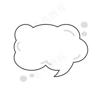 手绘水彩白色云朵对话框