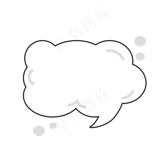 手绘水彩白色云朵对话框