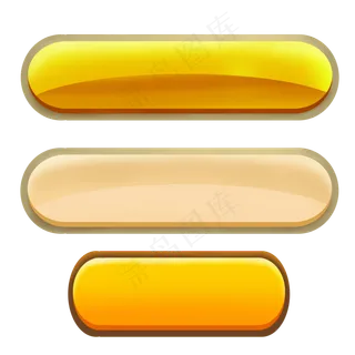 卡通立体长条形按钮,免抠元素