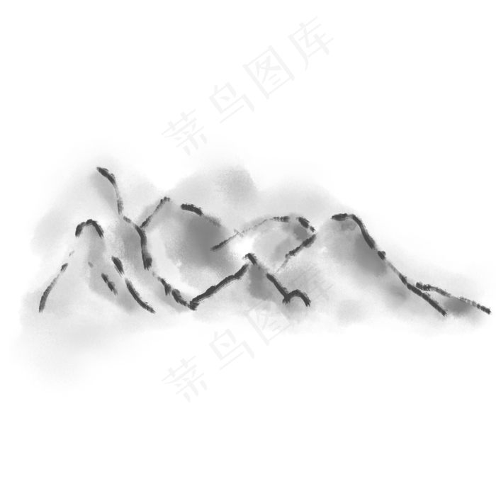 水墨风格古风写意山川(2000X2000(DPI:300))psd模版下载
