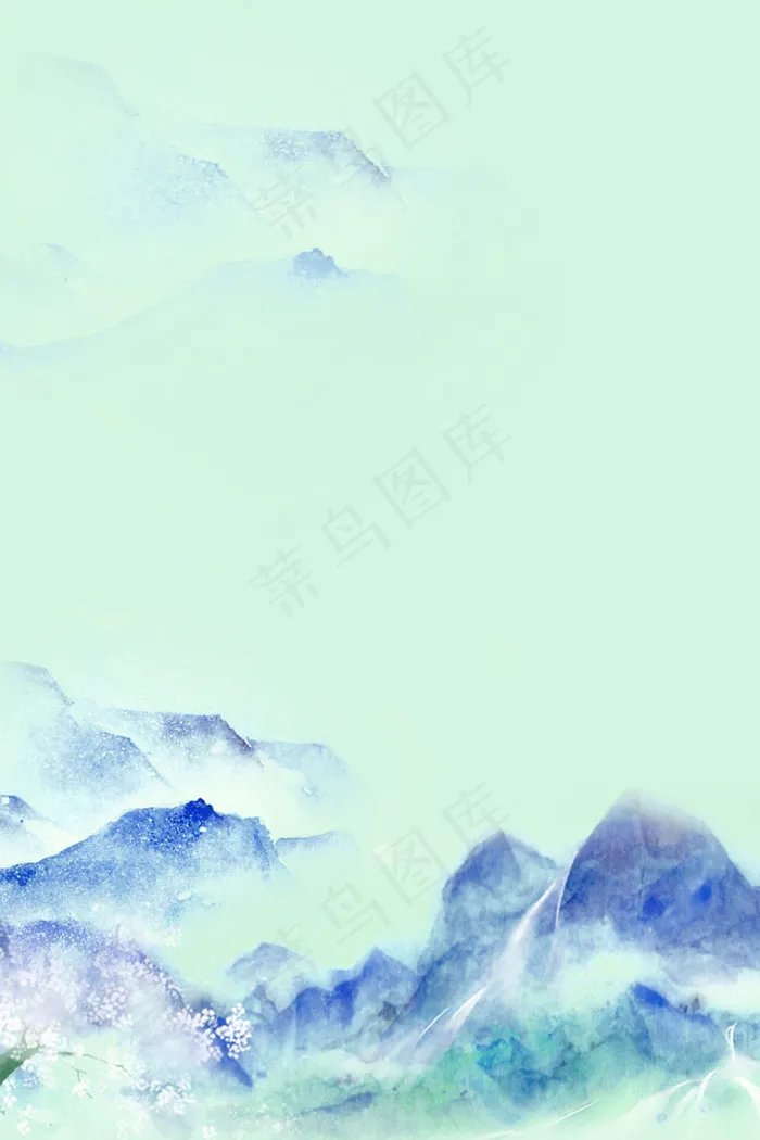中国风水墨底纹边框(3543*5315px 	      )psd模版下载