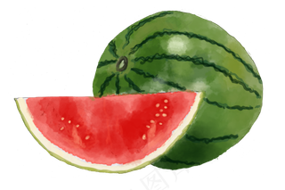 手绘夏季食物西瓜png