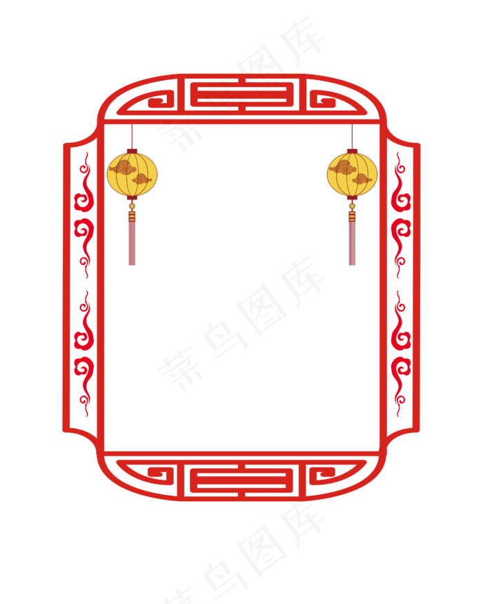 矢量手绘中国风边框