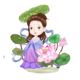中国风古典荷花姑娘