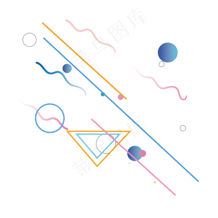 可爱孟菲斯创意设计图案(800X800)eps,ai矢量模版下载
