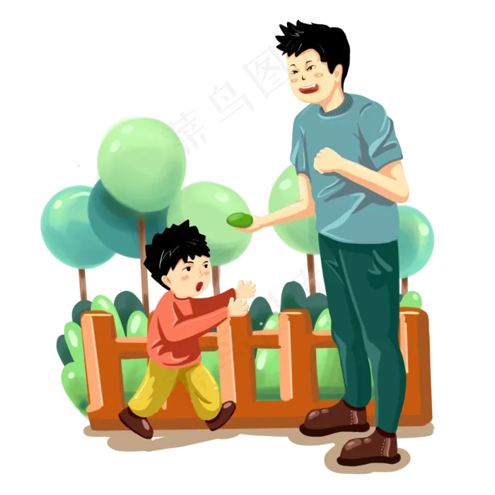 二十四节气清明父子共享青团免抠(3000X3000(DPI:300))psd模版下载